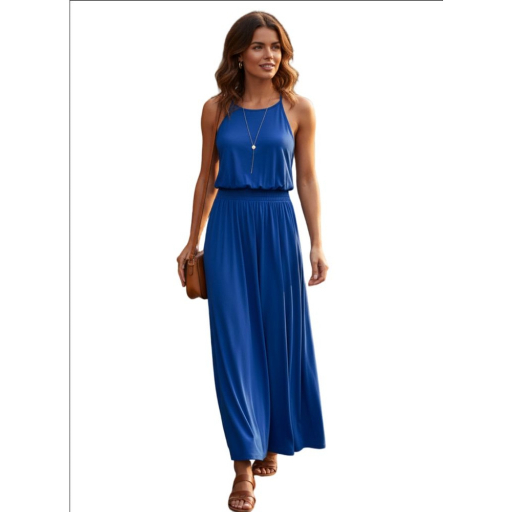Women's Vince Camuto Blue Sleeveless Maxi Dress Size 4